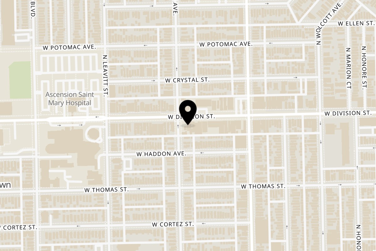 Map showing the location of Silli Kori | Thai on 2053 W Division St in Chicago